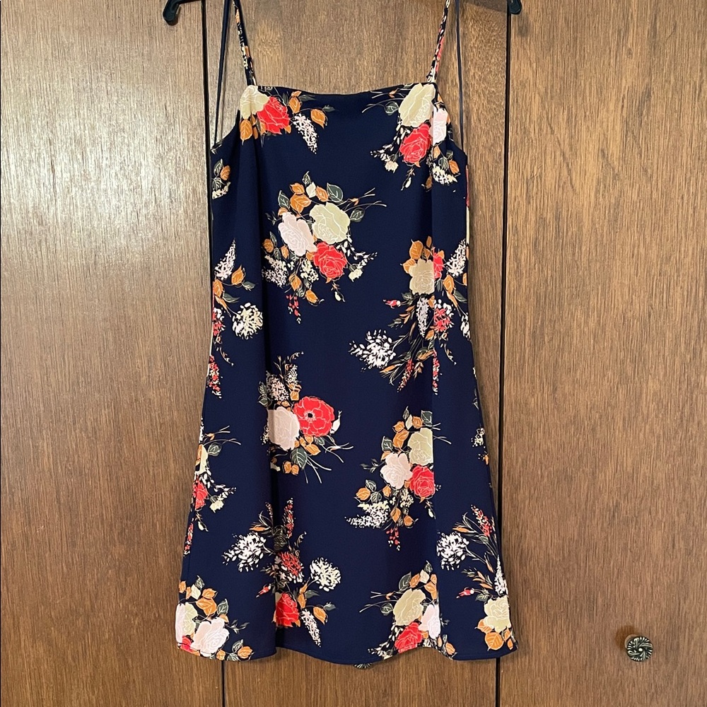 Francesca's Collections Navy Floral Mini Dress
